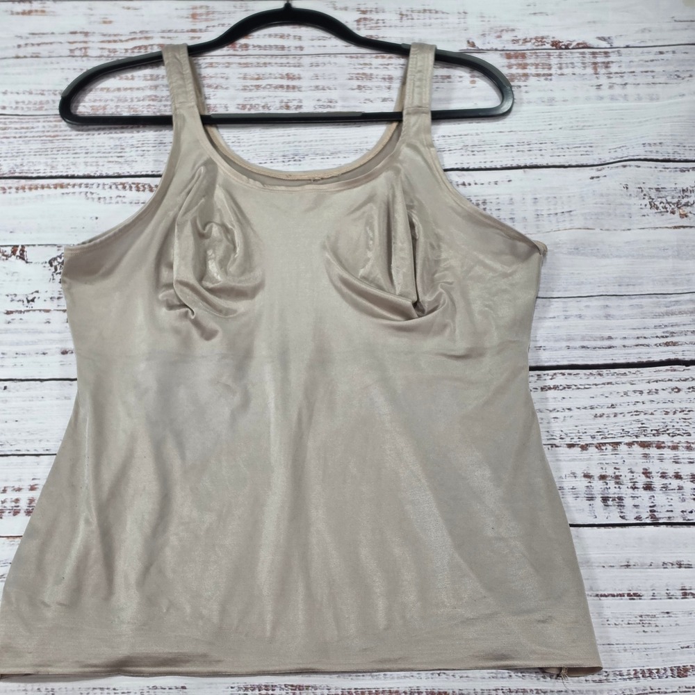 Serenada Shapewear Camisole Women 42 Tan Good Silicone Hem Scoop Neck CU11580256